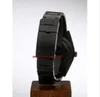 Julklapp Högkvalitativ armbandsur Mens Mechanical Watches Black Dial Black Strap 1 DLC Coated Stainless Steel Watch 214270 285Z