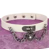 PU Skórzane Naszyjniki Punk Heart Studded Choker Naszyjnik Prezent Dla Kobiet Biżuteria Nicic Klamra Kołnierz Naszyjnik