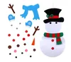 DIY vilt kerst sneeuwpop ornamenten niet-geweven stoffen vilt sneeuwpop DIY deur muur opknoping decoratie 1 set handgemaakte puzzel sneeuwpop