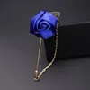 Hoja de oro de los hombres 1pc Rose de la flor broche de la manera Pin Traje regalos de la joyería de la solapa del nuevo Mens Boda ojal Broches