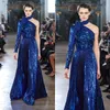 Elie Saab 2019 Vestidos de Noite Brilhantes Um Ombro Lantejoulas Manga Longa Plus Size Vestidos de Baile Vestido de Festa robes de soirée Abendkleider