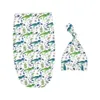 6 Stile Kleinkind Infant INS Swaddle Jungen Mädchen Bär Dinosaurier Decke + Hut Neugeborenen Baby Weiche Baumwolle Schlaf Sack 2 teile/satz Schlafsäcke