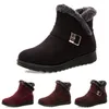 2020 Non-Brand Winter Women Boots Triple Black Red Brown Suede Snow Ankel Boots Jogging Walking Shoes Håll Varm 35-40 Stil 13