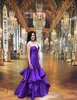 New Designer Mermaid satin Prom Dresses laceup Spaghetti Ruffles Sweep Train Evening Gowns Pageant Dress Formal3755646