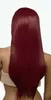 WIG caliente resistente al calor Party hairsuper fashion Wine Red Long Cosplay peluca de pelo pelucas para mujeres