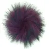 Accessoire fait main de boule de pompon de fourrure de raton laveur pour la garniture de pompons de porte-clés avec la livraison express rapide de bouton-pression en métal