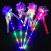 Crianças LED Lighting Fada Magic Wand Varas Bow Handheld ouvido em todo Formato de Estrela Wedding Party Concert Decor Valentine presente HHA935