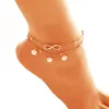 Süße Brief 8 Unendlichkeit Liebe Fußkettchen Armband Imitation Perle mehrschichtige Kette Fußkettchen für Frauen Sommer Strand Schmuck