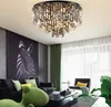 New arrival contemporary creative round crystal chandelier ceiling lights black chandeliers lighting led lamp for living room study room MYY