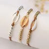 1pc 패션 쉘 비드 브레이슬릿 Boho Vintage Cowrie Gold Color Seashell 수제 조절 가능한 팔찌 해변 보석 여성을위한 2089851