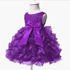 Vestidos de bebê Em Camadas de Roupas de Bebê Menina Primeiro Aniversário Big Bow Pérola Frisado Tutu Vestidos para Crianças 3-24 Meses