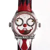 TWF V3S Konstantin Chaykin Moon Phase Joker Vampire Halloween Dial NH35A Automatic Mens Watch Green Inner Red Steel Scarf Leather 251g