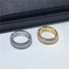 Mode tennis belofte ring 5A cz steen wit goud gevuld statement partij bruiloft band ring voor vrouwen mannen vinger sieraden