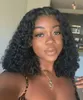 Deep Curly Lace Front Wig Brazilian Bob Wigs Short Human Hair Wigs For Black Women 130% Remy preplucked baby hair bleached knots