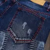 Puimtiua 2018 moda adamları yırtılmış kot pantolon erkek patchwork boş basılı dilenci kırpılmış pantolon adam kovboylar rahat pantolon
