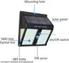 태양 광 LED 정원 PIR 모션 센서 보안 벽 램프 방수 IP65 거리 통로를위한 실외 조명