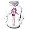 Anime Neko cat Girl 3D con cappuccio galaxy Spazio Goku Vegeta stampa streetwear uomo donna Felpa Pullover122633235282