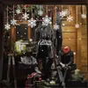 God jul dekorationer väggklistermärken jul snöflinga glas fönster pinne