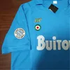 1987 1988 나폴리 레트로 축구 유니폼 87 88 Coppa Italia SSC Napoli Maradona 10 Vintage Calcio Napoli 키트 Classic Vintage Neapolitan Footba