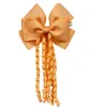 4 -calowe Korker Streamer Wstążka Elastyczna Bobble Grosgrain Ribbon Long Korker Tail Fancy Hair Bow z klipsem dla dziewcząt 20pcs/partia