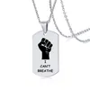 Hängsmycke halsband Jag kan inte andas halsband Amerikanska protest män och kvinnor svart liv betyder rostfritt stål badge1