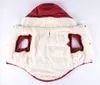 Inverno Pet vestiti del cane rosso con cappuccio a scatto Buckle Pet Dog Cest cotone del panno morbido del cappotto 3Colors Natale WX9-1792