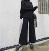 Maglia maglione femminile tailleur pantalone per le donne due pezzi set pullover lavorato a maglia scollo a V manica lunga pantaloni gamba larga vestito V191021