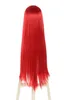 Grootte: Verstelbare stijl Synthetische Fairy Tail Erza Scarlet Cosplay Pruik Lange Rode Straight Haar Smooth Bang Pruiken Lengte: 80cm