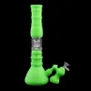 Narguilés Silicone Bécher Bongs Ensemble Trois Couches Filtration Tuyau D'eau Percolateur Tube Verre Bong avec Cendrier Fumer