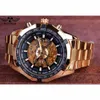 Forsining Men Watch Top Brand Luxury Full Golden Men Automate Скелетные часы Мужские спортивные часы дизайнер мода повседневные часы мужчины