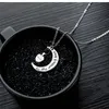 Wholesale-uxury unique designer titanium steel engraved lovely cute moon love heart pendant necklace with pest urn holder 50cm