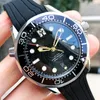 ラバーストラップローズゴールドデザイナー腕時計ステンレス鋼メンズ自動高級メンズ腕時計プロフェッショナルダイバー 300 メートルマスター NATO 腕時計