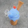 Eispfeifenkegel Silikon rauchende Handpfeifen mit Glas dicke Schüssel Ölbrenner Wasser einzigartige Percolator Bong für 420