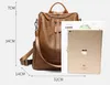 Moderiktig ryggsäck för kvinnor i koläder och multifunktionella praktiska vardagsväskor 32x34cm med ytterficka med dragkedja
