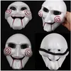 مضحك قناع Maskerade قناع الحفلات هالوين مثيرة للاهتمام Cosplay Billy Jigsaw رأى دمية الأزياء تنكر الدعامة الإبداعية DIY333K3596833