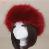 1PC Kobiety grube puszysty Faux Fur Rosyjska czapka Lady Head Hat Outdoor Ski Ski Casual Hats Spring Autumn Winter Bomber Hat214o