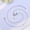 925 Sterling Silver Colorful Moonstone Clavicle Chain Necklace Silver Moon Zircon Tassel Necklace Jewelry For Women S-N508