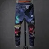 Jeans pour hommes Design Skinny Hommes Streetwear Imprimé Punk Pants288N