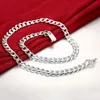 سلسلة قلادة (هيب هوب) البلاتينية (20inch-24inch Mens Punk Silver plated stainless stainless Cuba link Chain)