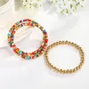 2pcs / Set Boho Style Coloré Beads Ajustables Bracelets multicouches pour femmes Accessoires de bijoux de charme
