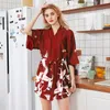 Mini Dress Sexy Silk Dresses Womens Pajamas Robe Bathrobe HomeWear 2020 New Fashioin Plus Size Dresses M L XL XXL217P