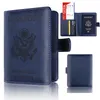 American Passport Case Plånböcker RFID Blockerar 4 kortplatser Cover ID Holder Pu Leather Travel Pass 25pcslot9872786