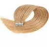 16から24インチのテープのヘアエクステンションの皮の緯糸金髪レミーの髪20個/袋の両面接着剤人間の髪送料無料