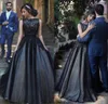 Glamorous Black Lace Wedding Dresses Sheer Neck Simple Scoop Sleeveless Bridal Gowns Middle East Informal Party Gowns