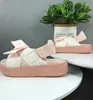 Damen-Muffin-Sandalen mit Schleife, Plateau-Slide Wns Outdoor-Schuhe, Sandalen für Damen, Yakud modischer Streetwear-Mädchen-Damen-Laufschuh