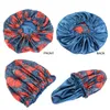 Extra Large Tamanho Africano padrão da cópia Cap Mulheres cetim forrado Cap sono Headwrap capotas Noite de Inverno Hat Ladies Turban