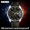 SKMEI Mens Fashion Leather Business Watches Strap Watches Quartz Analog Casual Wristwatches Waterproof Sports Military Watch Retail package