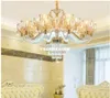 Frete grátis Europeia lustres de cristal Sala Acende Luxurious Modern Restaurant chandelier francês azul Led Lâmpadas de Cristal