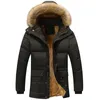 Men's Jackets Winter Thick Fleece 5XL Fur Collar Hooded Coats Casual Jacket Male Outerwear Windproof SA390
