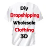 T-shirt personalizzate fai-da-te da uomo OGKB Il tuo design 3D stampato T-shirt personalizzata con scollo a V T-shirt Casaul manica corta maschile Wholesale1